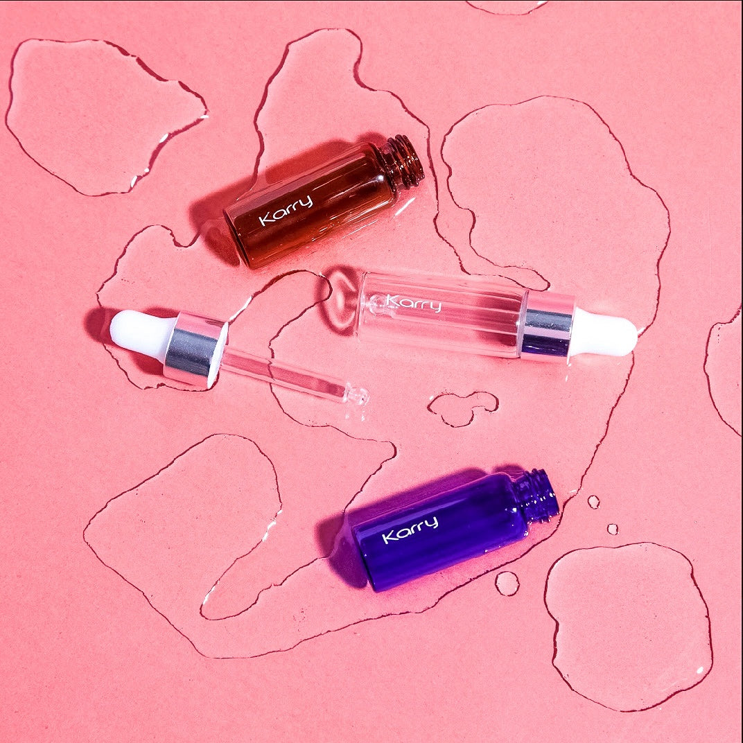 Dropper bottles in water
